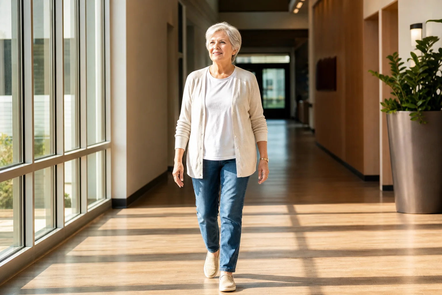 Older adult patient receiving gentle chiropractic adjustment in a bright modern Scottsdale clinic room